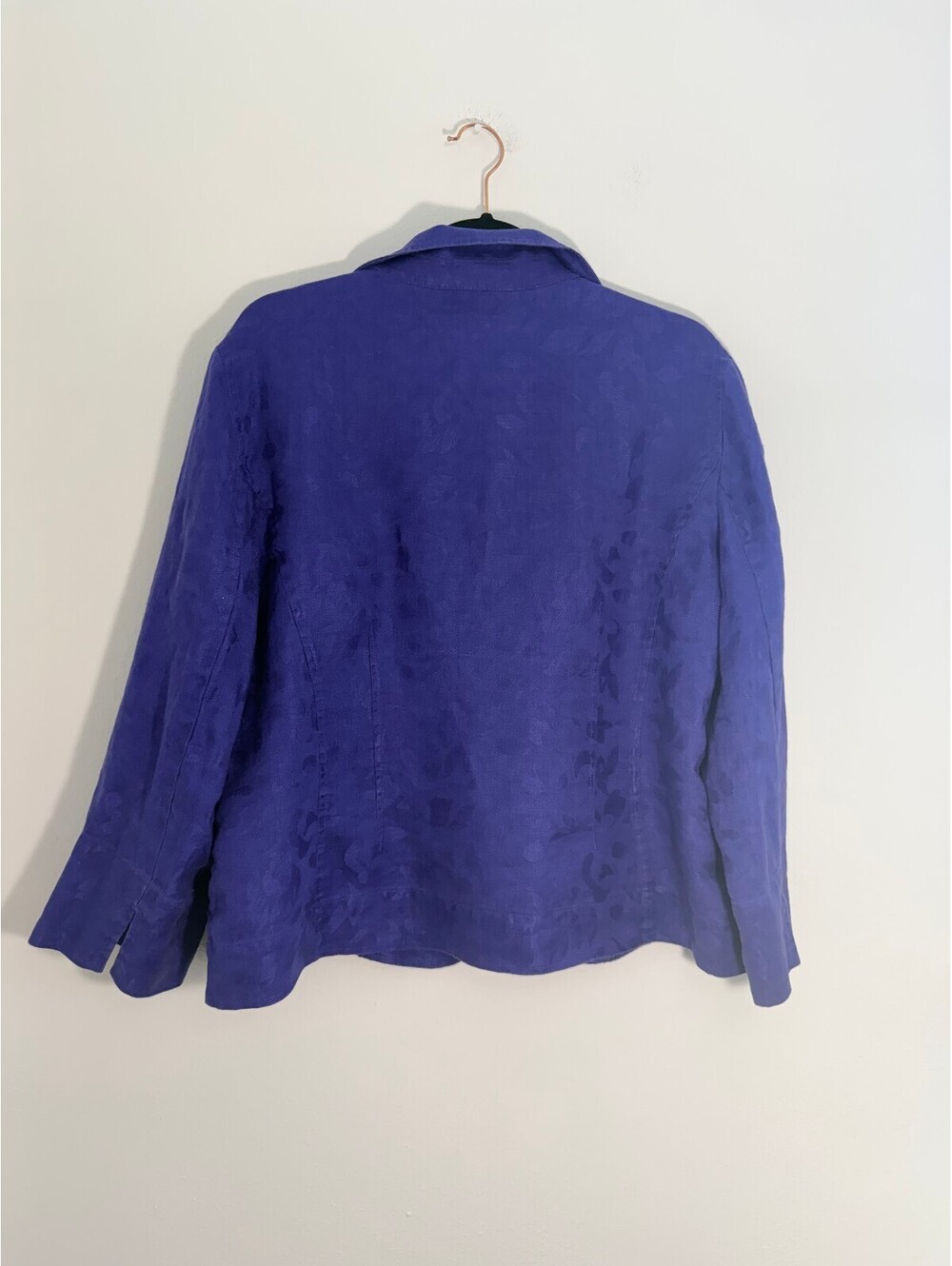Jones New York Collection 100% Linen Blazer Jacket Purple Women's Size 16 - Picture 3 of 7